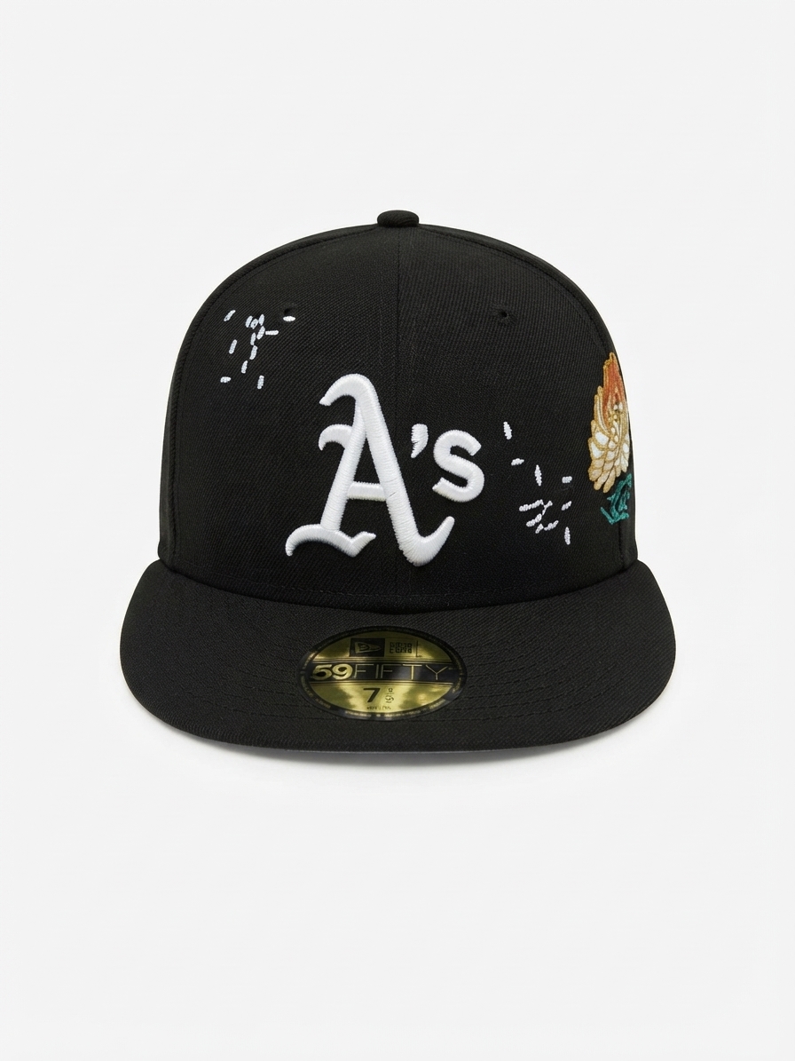 Oakland A’s Floral Embroidery – Black